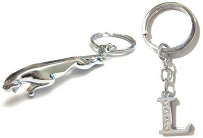 

Rashi Traders Jaguar + Alphabet L Key Chain(Silver)
