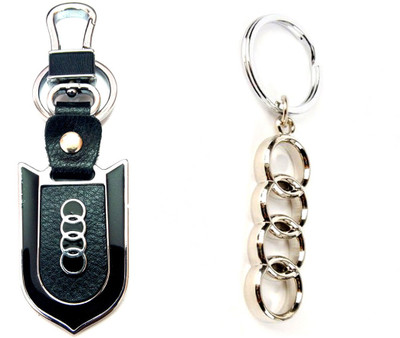 

City Choice Audi Combo Leather Metal Hook Locking Key Chain(Multicolor)