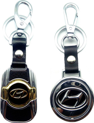 

City Choice New Combo of Hyundai Revolving Leather-Metal Hook Locking Key Chain(Multicolor)