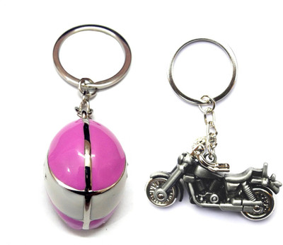 

City Choice Pink Helmet &Grey Bike Key Chain(Multicolor)