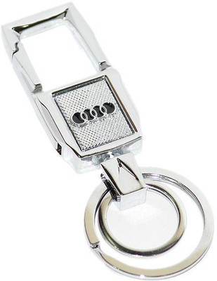 

Aura AUDI CARS FULL METAL IMPORTED HOOK Locking Key Chain(Silver, Black)