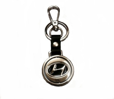 

U R God Hyundai Car Logo Metal Revolving Locking Key Chain(Black, Silver)