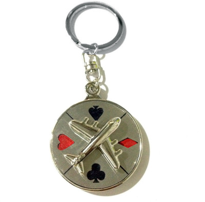 

Tech Fashion Aero Plane Playing Card Symbols Locking Key Chain(Red, Black)