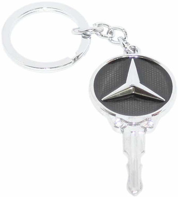 

Aura Imported Key Shape Full Metal Mercedes Benz Key Chain(Black, Silver)