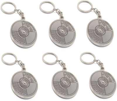 

Zeroza Date Perpetual with Calendar up-to 50 Years CDR06 Pack of 6 Key Chain(Silver)