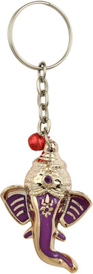 

CTW God Ganesha Head Keychain Key Chain(Purple)