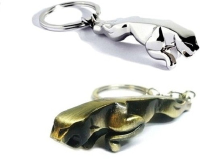 Phoenix Combo of Metal and Bronze Jaguar Key Chain(Silver, Gold)