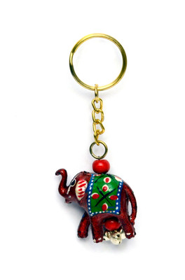 

Lamha Crafts Green Elephant Key Chain(Red)