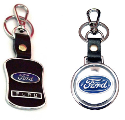 

City Choice New Ford Revolving & Leather-Metal Locking Key Chain(Multicolor)