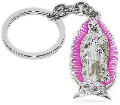 

Aura Mother Mary Spiritual Metal Locking Key Chain(Pink, Silver)