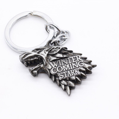 Suraj Enterprises Winter Is Coming Metal House Stark Emblem Key Chain(Silver)