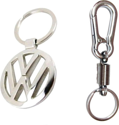 

City Choice Combo of Volkswagen & Sprig Hook Locking Key Chain(Silver)