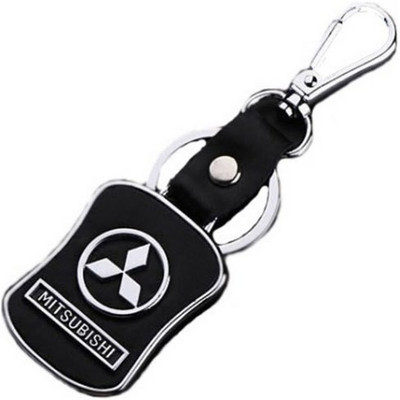 

Aura Mitsubishi Cars Metal & Leather Imported Locking Key Chain(Black, Silver)
