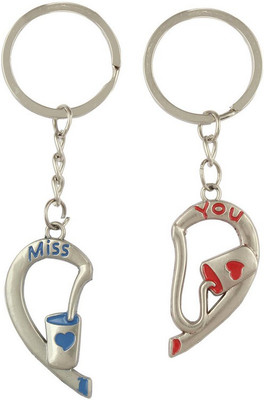 

CTW Miss You Metal Heart Keychain Key Chain(Silver)