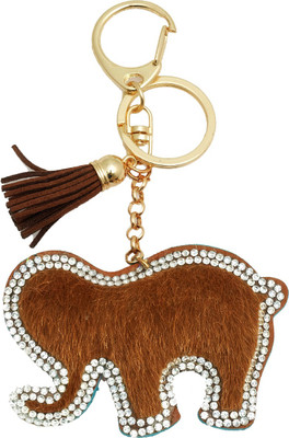 

Super Drool Brown Embellished Furry Key Chain(Brown)