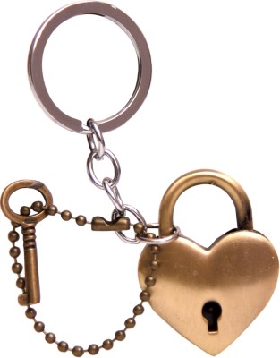 

Oyedeal Heart with Lock and Key Metal KYCN1505 Key Chain(Gold)