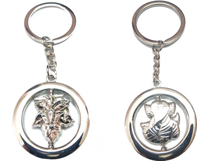

City Choice Combo of Revolving Ganesha Different Design Key Chain(Silver)