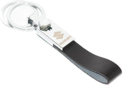 

Aura Imported Double Ring Maruti Suzuki Locking Key Chain(Black, Silver)