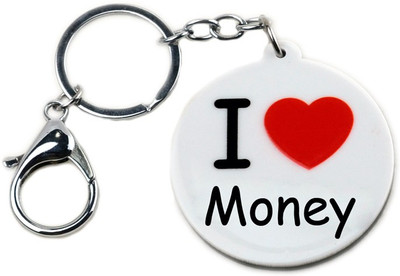 CTW I love Money Heart Circle Shape Locking Key Chain(White) available at flipkart for Rs.174