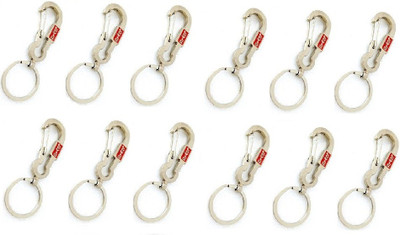 

Ezone Full LEVIS Hook Pack of 12 Locking Key Chain(Silver)