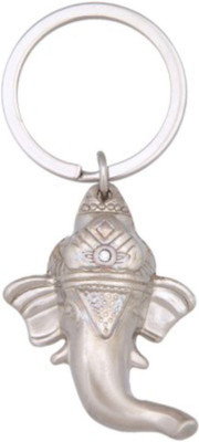 PARRK Lord Ganesh Face Metal Key Chain(Silver)