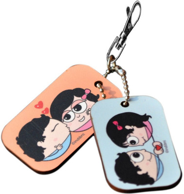 

Home India Fancy Love Bite Couple Dangler Bagtag Gift 128 Locking Key Chain(Multicolor)