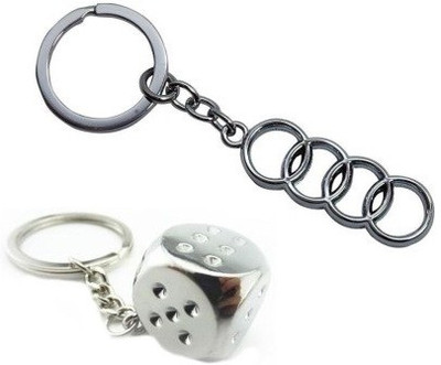 

Homeproducts4u Homeproducts4u-Metal Dice & Audi Keychain - Pack Of 2 Key Chain(Silver)