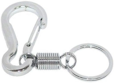 

Aura Imported Steel Spring Hook Double Ring Locking Key Chain(Silver)