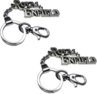 Ezone Big Royal Enfields Metal Pack Of 2 Locking Key Chain(Silver)