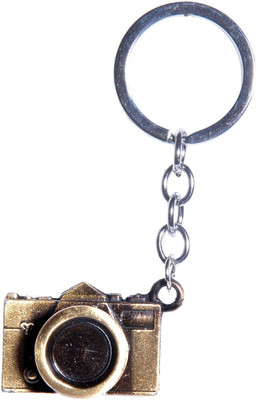 

Zeroza Photo Camera Shape Metal Key Chain(Brown)
