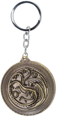 GCT GOT Game of Thrones House Targaryen Fire and Blood Dragon Sigil Golden Metal Design-A Key Chain(Gold) available at flipkart for Rs.236