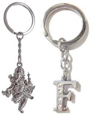 

Rashi Traders Ganpati & Alphabet F Key Chain(Silver)