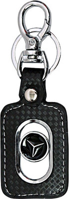 

U. R. GOD Premium Mercedes Benz Logo Leather Metal Locking Key Chain(Black)