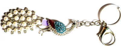 

Brndey Peacock Locking Key Chain(Silver, Blue)