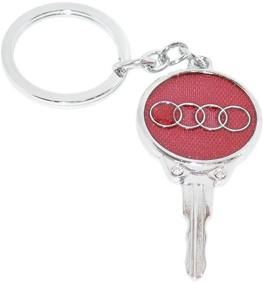 

Aura Imported Key Shape Audi Logo Key Chain(Red, Silver)