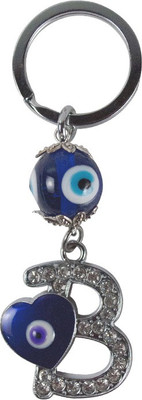 

Forty Creek Letter B With Heart Key Chain(Blue, Silver)