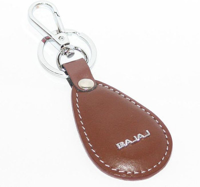 

Aura Bajaj Bikes Imported Metal & Leather Key Chain(Brown, Silver)