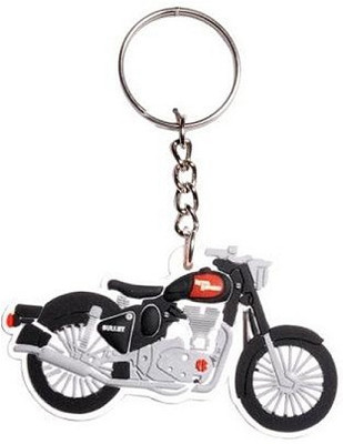 

CTW Royal Enfield Bike Shape Rubber Key Chain(White)