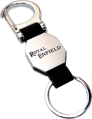 AVI Metal Royal Enfield Locking Key Chain(Silver)