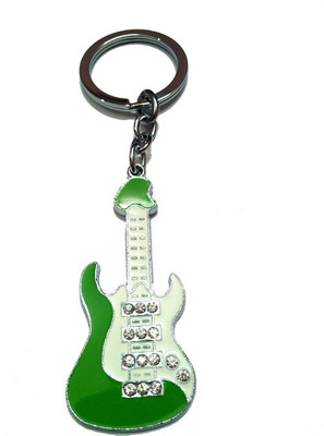 

City Choice Studded Green Guitar Key Chain(Green, White)
