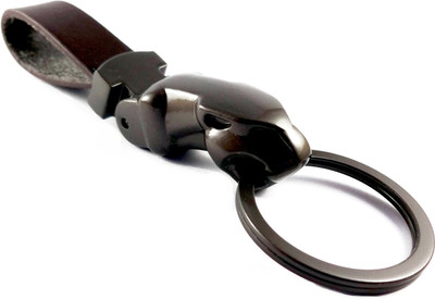 ADITYA TRADERS Classy Original Leather Heavy Key Chain(Silver)