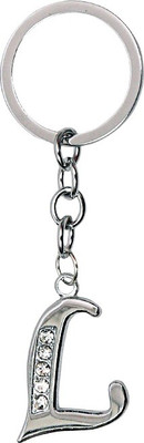 

U R God Diamond Studded Alphabet "L" Key Chain(Silver)