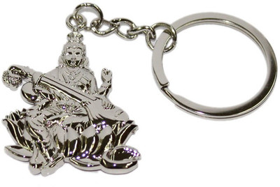 

Aura Imported Saraswati Goddess Full Metal Goodluck Spiritual Locking Key Chain(Silver)
