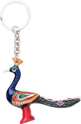 

Super Drool Wooden Studded Peacock Locking Key Chain(Multicolor)