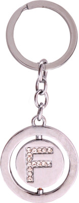 

Oyedeal Studded Revolving Letter F Key Chain(Silver)