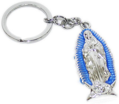 

Aura Spiritual Mother Mary Imported Locking Key Chain(Blue, Silver)