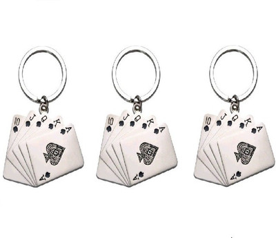 

Ezone Playing Card Ring_Pack of 3 Key Chain(Silver)