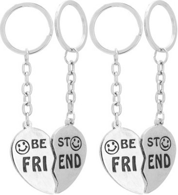 

Rashi Traders 2 Heart Best Friend Key Chain(Silver)