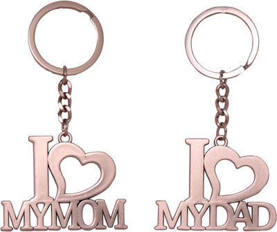 

Oyedeal Set of I Love My Mom & I love My Dad Key Chain(Silver)