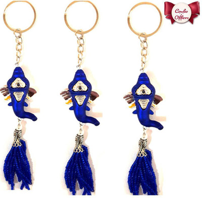 

MM Set of 3 Fashionable Ganapathy Premium Charm Pendant Key Chain Key Chain(Blue)